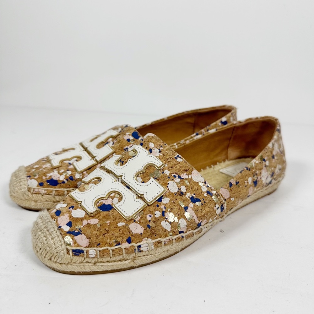 Tory‎ Burch Ines Metallic Confetti Cork Espadrilles